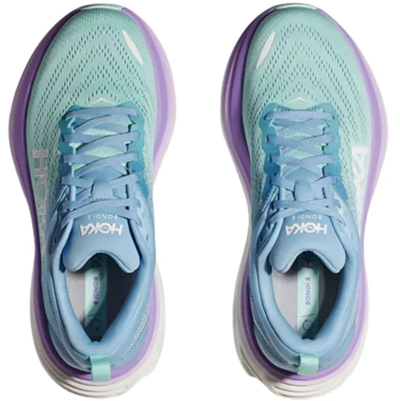 Hoka One One Women's Bondi 8 Running Shoes Airy Blue/Sunlit Ocean-3